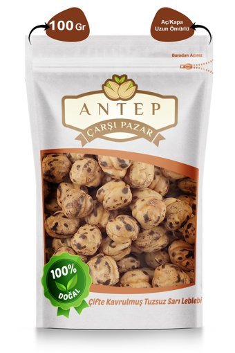 Antep Çarşı Pazar Tavşanlı Çifte Kavrulmuş Tuzsuz Sarı Leblebi 100 gr