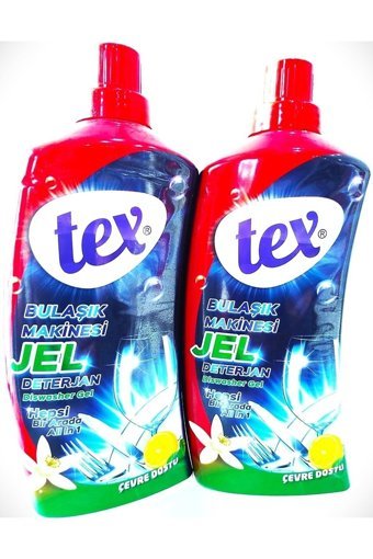 Tex Hepsi Bir Arada Limon Kokulu Jel Bulaşık Makinesi Deterjanı 2x1000 ml