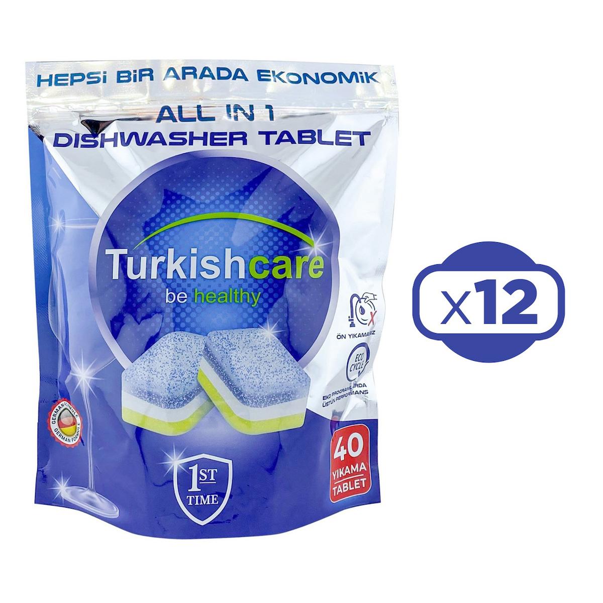 Turkishcare Hepsi 1 Arada Tablet Bulaşık Makinesi Deterjanı 12x40 Adet