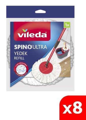 Vileda Spino Ultra 8'li Yedek Paspas Beyaz