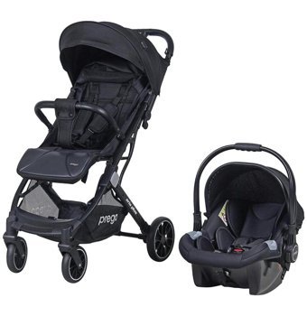 Prego Aria Plus 2037 Katlanabilir 360 Derece Dönen Travel Sistem Bebek Arabası Siyah