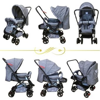 Jusso Dido Comfort Line Çift Yönlü Katlanabilir 360 Derece Dönen Tam Yatar Travel Sistem Bebek Arabası Açık Gri