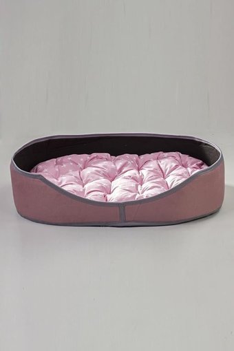 Bundera Yıkanabilir Tek Fonksiyonlu 60x40x15 cm Sepet Kedi Yatağı Pembe
