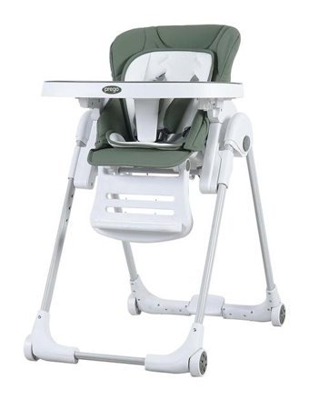 Prego 4024 Alüminyum 5 Noktalı Emniyet Kemeri 15 kg Kapasiteli Tekerlekli Tepsili Oturaklı Yükselticili Katlanır Portatif Mama Sandelyesi Krem