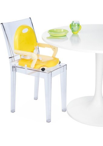 Chicco Pocket Metal 3 Noktalı Emniyet Kemeri 15 kg Kapasiteli Tekerleksiz Sandalye Üstü Tepsili Oturaklı Yükselticili Katlanır Portatif Mama Sandelyesi Sarı