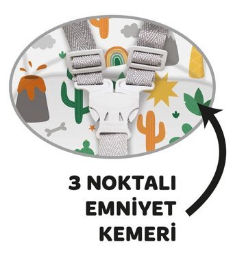 Baby Force 06409755923n1 Plastik 3 Noktalı Emniyet Kemeri 15 kg Kapasiteli Tekerleksiz Tepsili Oturaklı Portatif Mama Sandelyesi Turuncu