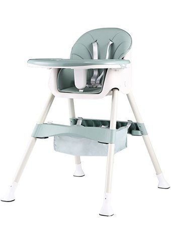 Happyplanet Kkw-oi Alüminyum - Plastik 5 Noktalı Emniyet Kemeri 15 kg Kapasiteli Tekerleksiz Tepsili Oturaklı Yükselticili Katlanır Portatif Mama Sandelyesi Yeşil