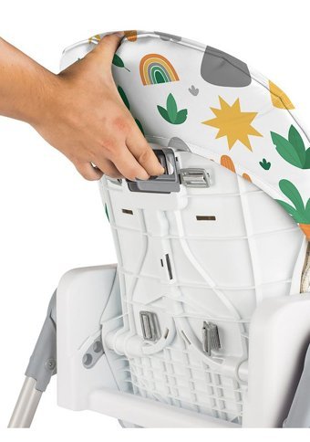 Dolu 7154 Plastik 5 Noktalı Emniyet Kemeri 18 kg Kapasiteli Tekerlekli Tepsili Oturaklı Katlanır Portatif Mama Sandelyesi Gri