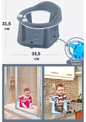Silicolife Flosoft Plastik 13 kg Kapasiteli Tekerleksiz Sandalye Üstü Oturaklı Portatif Mama Sandelyesi Mavi