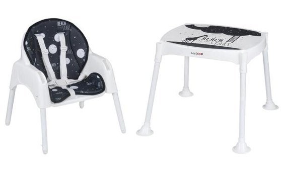 Babydoor 3104 Alüminyum - Plastik 5 Noktalı Emniyet Kemeri 18 kg Kapasiteli Tekerleksiz Tepsili Oturaklı Portatif Mama Sandelyesi Beyaz