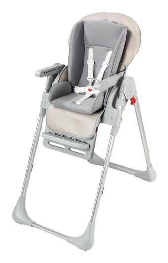 Baby Care BC-511 Alüminyum - Plastik 5 Noktalı Emniyet Kemeri 15 kg Kapasiteli Tekerlekli Tepsili Oturaklı Yükselticili Katlanır Portatif Mama Sandelyesi Gri