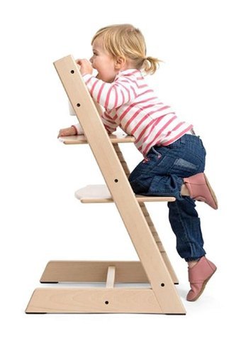 Stokke Tripp Trapp Ahşap 15 kg Kapasiteli Tekerleksiz Yükselticili Katlanır Mama Sandelyesi Natural