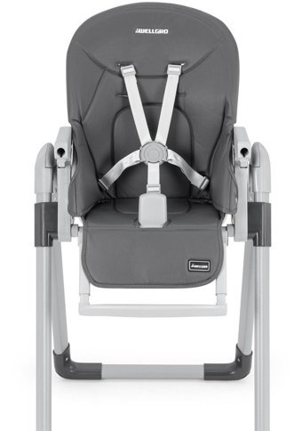 Wellgro Luna Metal 5 Noktalı Emniyet Kemeri 15 kg Kapasiteli Tekerleksiz Tepsili Oturaklı Yükselticili Katlanır Portatif Mama Sandelyesi Gri