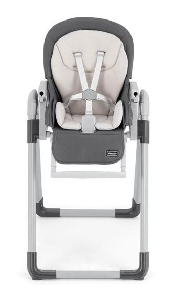 Wellgro Luna Metal 5 Noktalı Emniyet Kemeri 15 kg Kapasiteli Tekerleksiz Tepsili Oturaklı Yükselticili Katlanır Portatif Mama Sandelyesi Gri