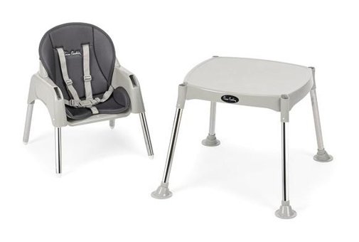 Pierre Cardin Cookie Plastik 3 Noktalı Emniyet Kemeri 15 kg Kapasiteli Tekerleksiz Tepsili Oturaklı Portatif Mama Sandelyesi Gri