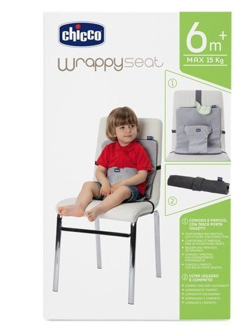 Chicco Wrappy Metal 15 kg Kapasiteli Tekerleksiz Sandalye Üstü Oturaklı Katlanır Portatif Mama Sandelyesi Gri