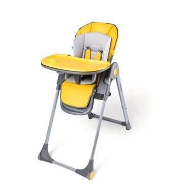 Baby Care Bc-511 Alüminyum - Plastik 5 Noktalı Emniyet Kemeri 15 kg Kapasiteli Tekerleksiz Tepsili Oturaklı Yükselticili Katlanır Portatif Mama Sandelyesi Sarı
