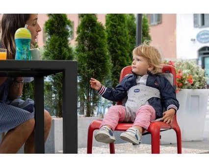 Chicco Wrappy Metal 15 kg Kapasiteli Tekerleksiz Sandalye Üstü Oturaklı Katlanır Portatif Mama Sandelyesi Gri