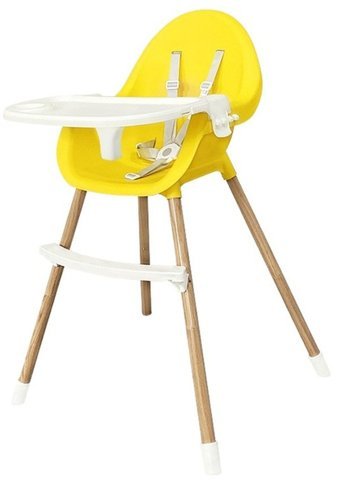 Happyplanet Kk-oi Alüminyum - Plastik 5 Noktalı Emniyet Kemeri 15 kg Kapasiteli Tekerleksiz Tepsili Oturaklı Katlanır Portatif Mama Sandelyesi Sarı