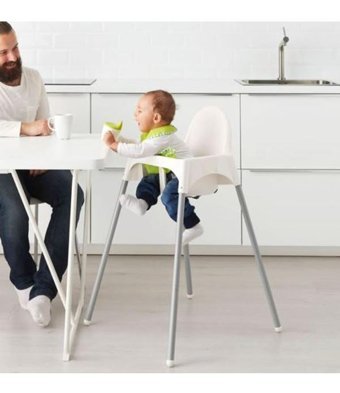 Ikea Antilop Plastik 3 Noktalı Emniyet Kemeri 15 kg Kapasiteli Tekerleksiz Tepsili Oturaklı Katlanır Mama Sandelyesi Beyaz