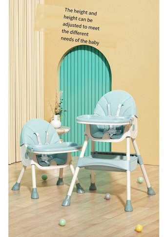 Happyplanet Kkd-oi Alüminyum - Plastik 5 Noktalı Emniyet Kemeri 15 kg Kapasiteli Tekerlekli Tepsili Oturaklı Yükselticili Portatif Mama Sandelyesi Açık Yeşil
