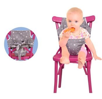 Sevi Bebe Art-152 Pamuk 15 kg Kapasiteli Tekerleksiz Sandalye Üstü Katlanır Portatif Mama Sandelyesi Gri