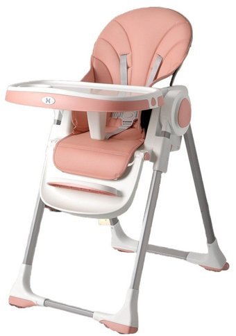 Happyplanet Kkz-oi Alüminyum - Plastik 5 Noktalı Emniyet Kemeri 15 kg Kapasiteli Tekerleksiz Tepsili Oturaklı Yükselticili Katlanır Portatif Mama Sandelyesi Pembe