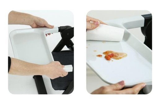 Yystore Alüminyum - Plastik 3 Noktalı Emniyet Kemeri 22 kg Kapasiteli Tekerleksiz Sandalye Üstü Tepsili Oturaklı Katlanır Portatif Mama Sandelyesi Pembe