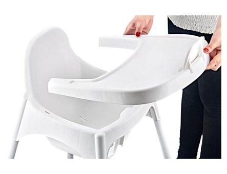 Faros Plastik 2 Noktalı Emniyet Kemeri Tekerleksiz Tepsili Oturaklı Mama Sandelyesi Beyaz