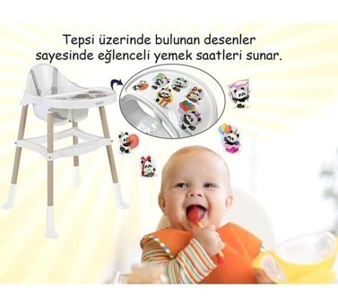 Babyjem Alüminyum - Plastik 3 Noktalı Emniyet Kemeri 15 kg Kapasiteli Tekerleksiz Tepsili Oturaklı Portatif Mama Sandelyesi Krem