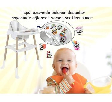 Babyjem Alüminyum - Plastik 3 Noktalı Emniyet Kemeri 15 kg Kapasiteli Tekerleksiz Tepsili Oturaklı Portatif Mama Sandelyesi Krem