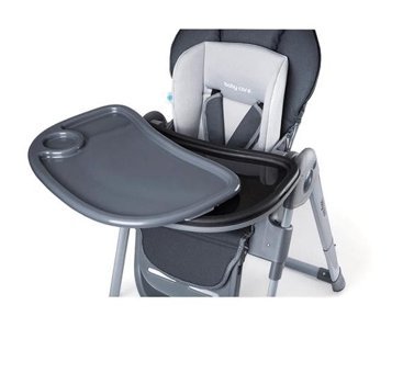 Baby Care Bc-511 Alüminyum - Plastik 5 Noktalı Emniyet Kemeri 15 kg Kapasiteli Tekerleksiz Tepsili Oturaklı Yükselticili Katlanır Portatif Mama Sandelyesi Gri