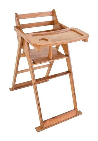 Reyo Home Ahşap 15 kg Kapasiteli Tekerleksiz Tepsili Oturaklı Katlanır Mama Sandelyesi Ahşap
