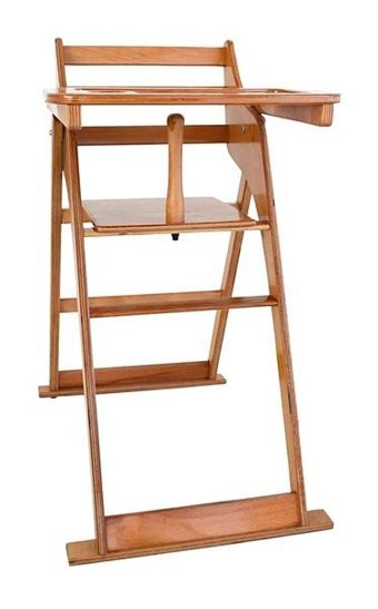 Reyo Home Ahşap 15 kg Kapasiteli Tekerleksiz Tepsili Oturaklı Katlanır Mama Sandelyesi Ahşap