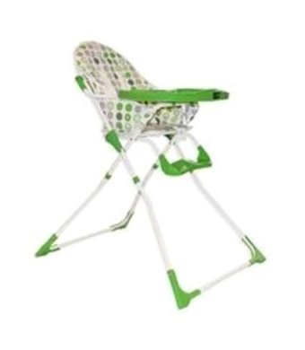 Comfymax Eco Plastik 5 Noktalı Emniyet Kemeri 15 kg Kapasiteli Tekerleksiz Tepsili Oturaklı Katlanır Portatif Mama Sandelyesi Yeşil