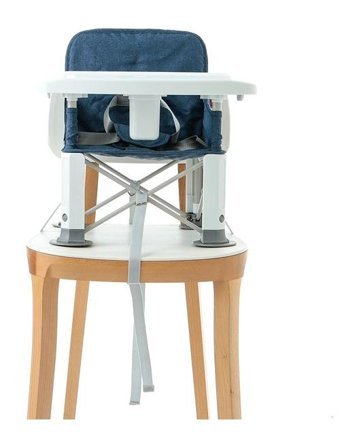 Baby Plus Picnic Alüminyum - Plastik 3 Noktalı Emniyet Kemeri 15 kg Kapasiteli Tekerleksiz Sandalye Üstü Tepsili Oturaklı Yükselticili Portatif Mama Sandelyesi Çok Renkli