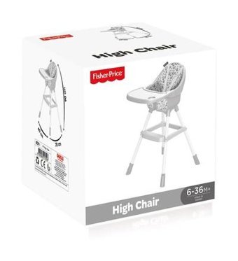 Fisher-Price 1829 Alüminyum - Plastik 3 Noktalı Emniyet Kemeri 15 kg Kapasiteli Tekerleksiz Tepsili Oturaklı Mama Sandelyesi Krem
