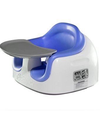 Perbebe Multi Seat Plastik 15 kg Kapasiteli Tekerleksiz Sandalye Üstü Tepsili Oturaklı Oyuncaklı Portatif Mama Sandelyesi Mavi
