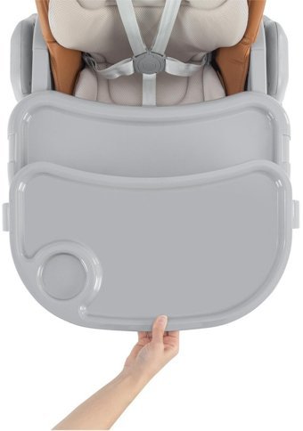 Wellgro Luna Metal 5 Noktalı Emniyet Kemeri 15 kg Kapasiteli Tekerleksiz Tepsili Oturaklı Yükselticili Katlanır Portatif Mama Sandelyesi Taba