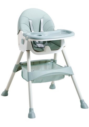 Happyplanet Kkw-oi Alüminyum - Plastik 5 Noktalı Emniyet Kemeri 15 kg Kapasiteli Tekerleksiz Tepsili Oturaklı Yükselticili Katlanır Portatif Mama Sandelyesi Açık Yeşil
