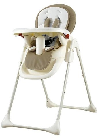 Sunny Baby Honey Alüminyum - Plastik 5 Noktalı Emniyet Kemeri 15 kg Kapasiteli Tekerleksiz Tepsili Oturaklı Katlanır Portatif Mama Sandelyesi Krem