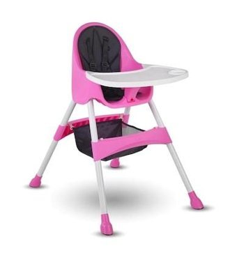 Tommy Baby Bh-7001 Çelik 5 Noktalı Emniyet Kemeri 20 kg Kapasiteli Tekerleksiz Tepsili Oturaklı Katlanır Portatif Mama Sandelyesi Beyaz