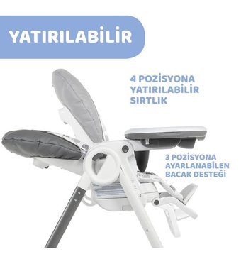 Chicco Polly Progres5 Alüminyum - Plastik 5 Noktalı Emniyet Kemeri 15 kg Kapasiteli Tekerlekli Tepsili Oturaklı Yükselticili Katlanır Portatif Mama Sandelyesi