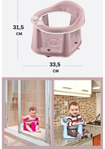 Flosoft Plastik 13 kg Kapasiteli Tekerleksiz Oturaklı Mama Sandelyesi Pembe