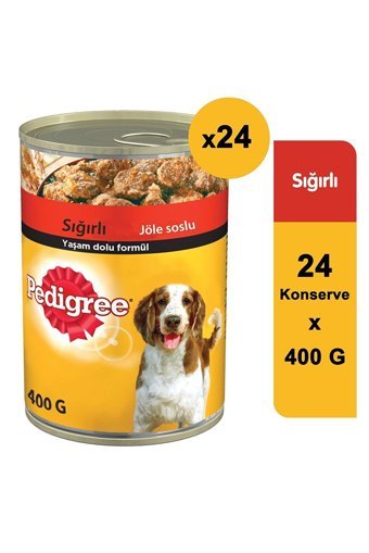 Pedigree Yaşam Dolu Formül Sığır Aromalı Jöleli Yetişkin Köpek Maması 24x400 gr 24'lü