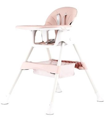 Happyplanet Kkw-oi Alüminyum - Plastik 5 Noktalı Emniyet Kemeri 15 kg Kapasiteli Tekerleksiz Tepsili Oturaklı Yükselticili Katlanır Portatif Mama Sandelyesi Pembe