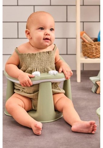 Silicolife Flosoft Plastik 13 kg Kapasiteli Tekerleksiz Sandalye Üstü Oturaklı Portatif Mama Sandelyesi Yeşil
