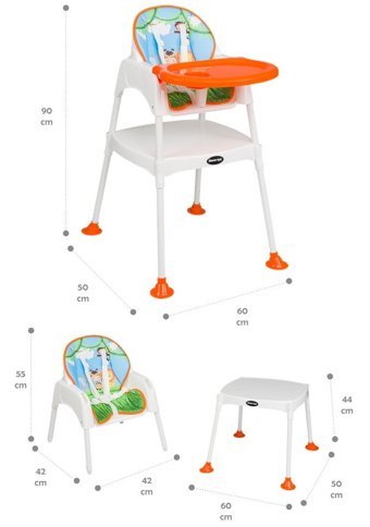 Maxi Taxi Baby Feeding Plastik 5 Noktalı Emniyet Kemeri 15 kg Kapasiteli Tekerleksiz Tepsili Oturaklı Yükselticili Portatif Mama Sandelyesi Gri