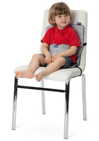 Chicco Wrappy Kumaş 5 Noktalı Emniyet Kemeri 15 kg Kapasiteli Tekerleksiz Sandalye Üstü Katlanır Portatif Mama Sandelyesi Gri