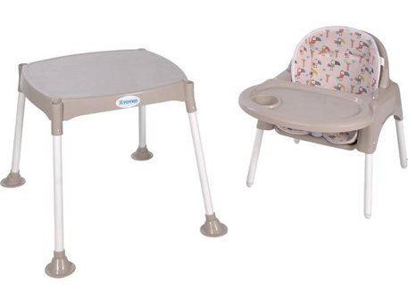 Yoyko 3in1 Plastik 5 Noktalı Emniyet Kemeri 15 kg Kapasiteli Tekerleksiz Tepsili Oturaklı Yükselticili Katlanır Portatif Mama Sandelyesi Gri